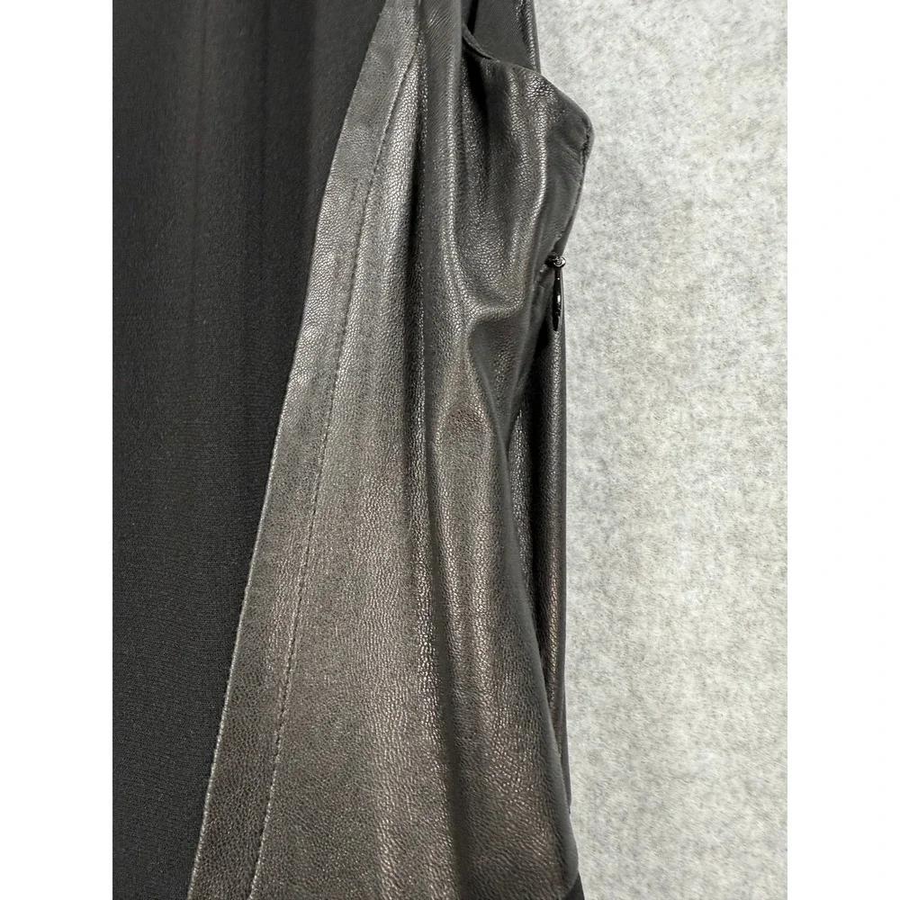 Rag & Bone Black Fit Flare Dress Lamb Leather Panels 8 USA Made Minimalist Chic - Picture 5 of 17